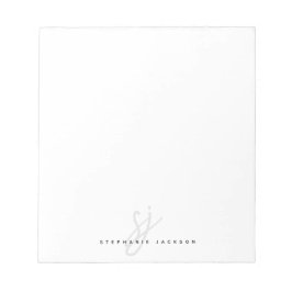 Minimaliserende Monogram handgeschakelde Initialen Notitieblok