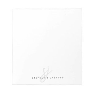 Minimaliserende Monogram handgeschakelde Initialen Notitieblok
