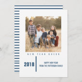 Minimaliserende Nieuwjaarsfotokaart van Chic | Bla Feestdagenkaart (Voorkant / Achterkant)