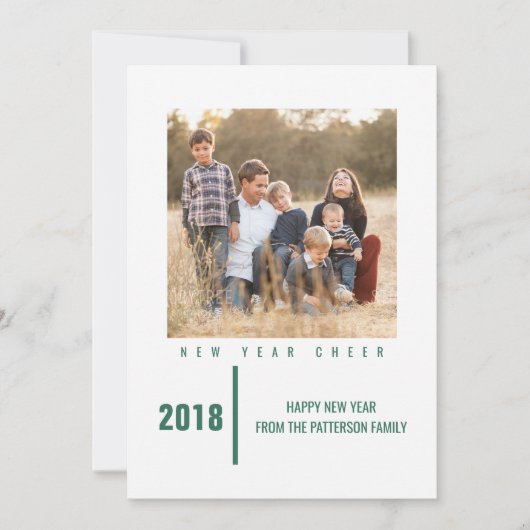 Minimaliserende Nieuwjaarsfotokaart van Chic | Gro Feestdagenkaart (Voorkant)