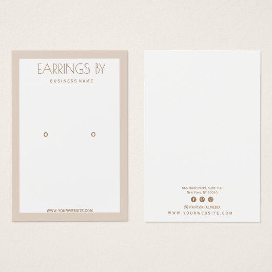 Minimaliserende oorkaart visitekaartje (Voorkant /achterkant)