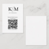 Minimaliserende QR-code RSVP Online Enclosure Visitekaartje (Voorkant / Achterkant)