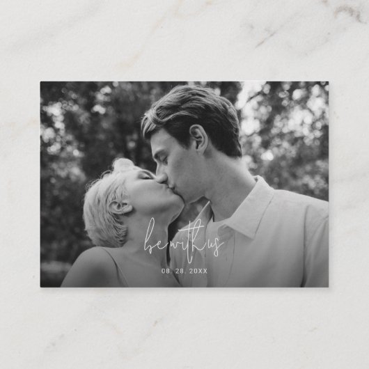 Minimaliserende QR-code voor bruiloft met foto's Informatiekaartje (Achterkant)