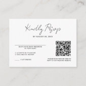 Minimaliserende QR-code voor bruiloft met foto's Informatiekaartje (Voorkant)