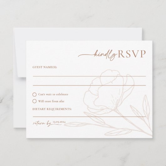 Minimaliserende RSVP-kaartbehuizing voor bruiloft RSVP Kaartje (Voorkant)