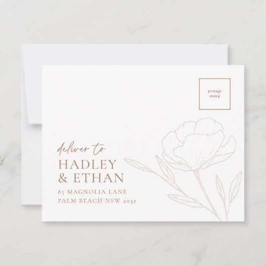 Minimaliserende RSVP-kaartbehuizing voor bruiloft RSVP Kaartje (Achterkant)