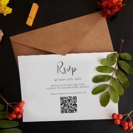 Minimaliserende RSVP QR-kaart voor het bruiloft me