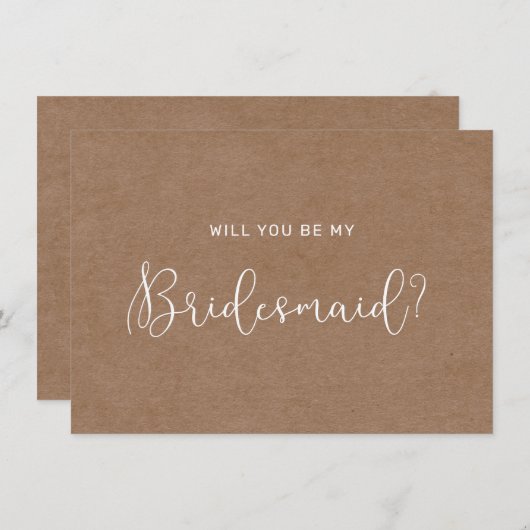 Minimaliserende Rustic Bridesmaid-Kaart Bedankkaart (Voorkant / Achterkant)