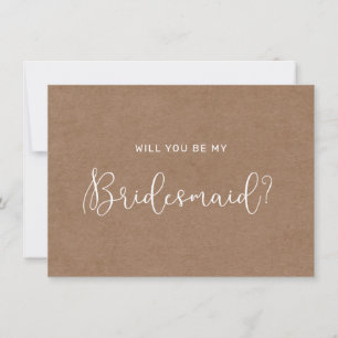 Minimaliserende Rustic Bridesmaid-Kaart Bedankkaart