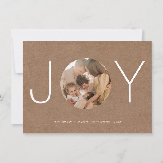 Minimaliserende Rustic Joy Prettige feestdagen fot Bedankkaart (Voorkant)