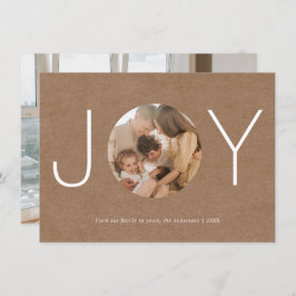 Minimaliserende Rustic Joy Prettige feestdagen fot Bedankkaart