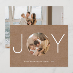Minimaliserende Rustic Joy Prettige feestdagen fot Bedankkaart