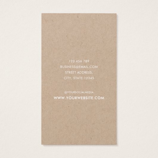 Minimaliserende Rustic Kraft Earring Display Kaart (Achterkant)