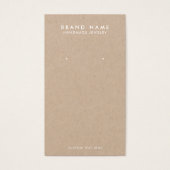 Minimaliserende Rustic Kraft Earring Display Kaart (Voorkant)