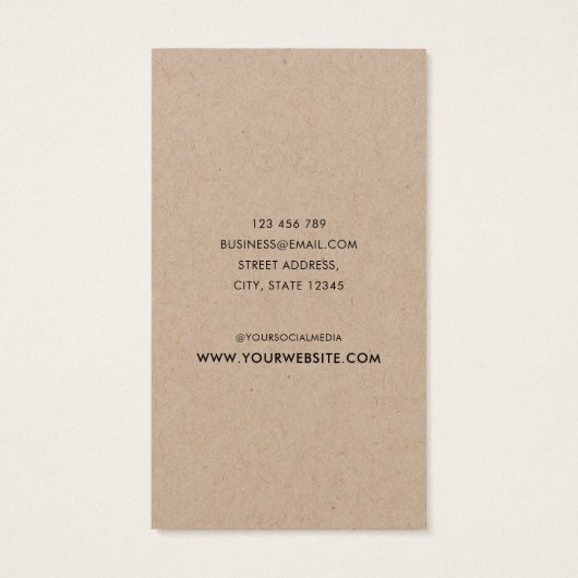 Minimaliserende Rustic Kraft Earring Display Kaart (Achterkant)