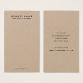 Minimaliserende Rustic Kraft Earring Display Kaart (Voorkant /achterkant)