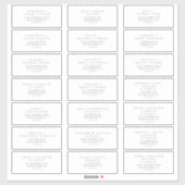 Minimaliserende Silver Typography Guest Adresetike Sticker (Vel)