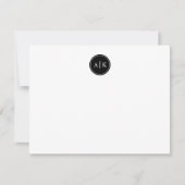 Minimaliserende Simple Black Circle Monogram Note Notitiekaartje (Voorkant)