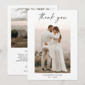 Minimaliserende Simple Script Weduwfoto Bedankkaart (Voorkant / Achterkant)