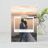 Minimaliserende Simple Script Weduwfoto Bedankkaart (Staand voorkant)