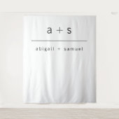 Minimaliserende Simple Weddenfoto Booth-achtergron Wandkleed (Voorkant)