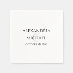 Minimaliserende Simple Wedding Calligraphy Sjabloo Servet