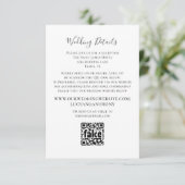 Minimaliserende Simple Wedding Details QR Code Sja Informatiekaartje (Staand voorkant)