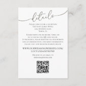 Minimaliserende Simple Wedding Details QR Code Sja Informatiekaartje (Voorkant)
