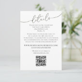 Minimaliserende Simple Wedding Details QR Code Sja Informatiekaartje (Staand voorkant)