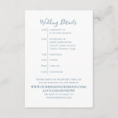 Minimaliserende Simple Wedding Details-tijdlijnen  Informatiekaartje (Voorkant)