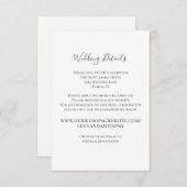 Minimaliserende Simple Wedding Details Website Sja Informatiekaartje (Voorkant / Achterkant)