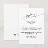Minimaliserende Simple Wedding Details Website Sja Informatiekaartje (Voorkant / Achterkant)