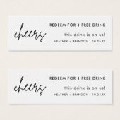 Minimaliserende Simple Wedding Drink Ticket Kaarte Mini Visitekaartjes (Voorkant /achterkant)