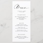 Minimaliserende Simple Wedding Menu Card (Voorkant)