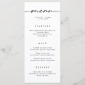 Minimaliserende Simple Wedding Menu Card (Voorkant)