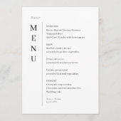 Minimaliserende Simple Wedding Menu Card (Voorkant)