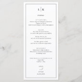 Minimaliserende Simple Wedding Menu Card (Voorkant)