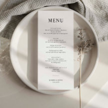 Minimaliserende Simple Wedding Menu Card
