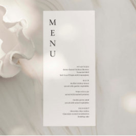 Minimaliserende Simple Wedding Menu Card