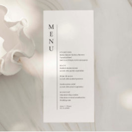 Minimaliserende Simple Wedding Menu Card