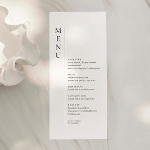 Minimaliserende Simple Wedding Menu Card