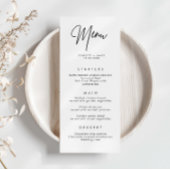 Minimaliserende Simple Wedding Menu Card