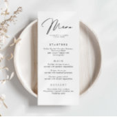 Minimaliserende Simple Wedding Menu Card