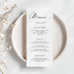 Minimaliserende Simple Wedding Menu Card<br><div class="desc">Deze aanpasbare bijpassende trouwmenukaart is ontworpen om te coördineren met ons Minimalistische All In One-Collectie en heeft een strakke en eenvoudige lay-out, met een klassiek lettertype. Voor meer geavanceerde aanpassingen van dit ontwerp, bijvoorbeeld het wijzigen van de lay-out, het lettertype of de tekstgrootte, klikt u op de knop "AANPASSEN" hierboven....</div>