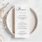 Minimaliserende Simple Wedding Menu Card
