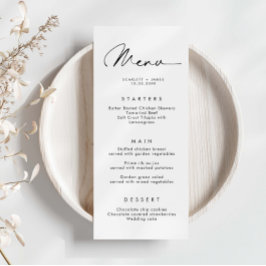 Minimaliserende Simple Wedding Menu Card