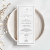 Minimaliserende Simple Wedding Menu Card