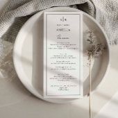 Minimaliserende Simple Wedding Menu Card