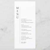 Minimaliserende Simple Wedding Menu Card (Voorkant)