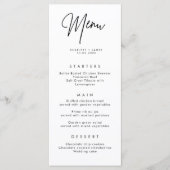 Minimaliserende Simple Wedding Menu Card (Voorkant)